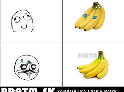 Banány s nálepkami :D aj ty ich využívaš takto ? :D