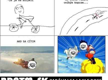 Ten pocit, keď sa bicyklujete :D