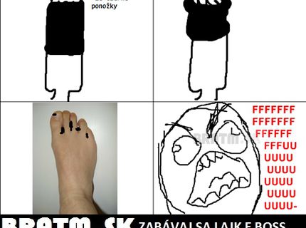 Ako to vyzerá po celodennom nosení čiernych ponožiek :D