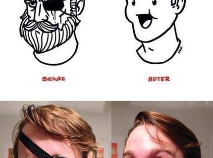 Pred holením a po holení :D