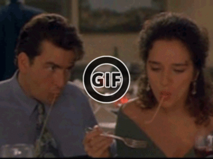 BRATM GIF: Ha- Ha :D ako môže dopadnúť jedenie špagiet :D