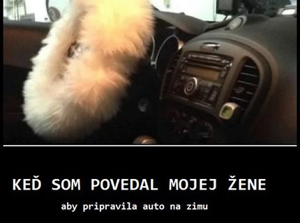 Ako to vyzerá, keď pripravuje žena auto na zimu :D