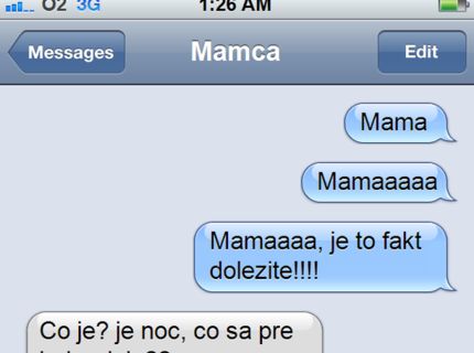 TOP SMS medzi matkou a dieťaťom :D Tomuto sa povie SKLAMANIE :D
