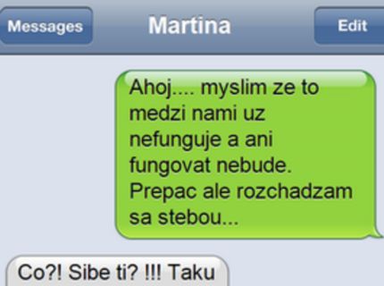 Ako vyzerá rozchod cez správu?:D