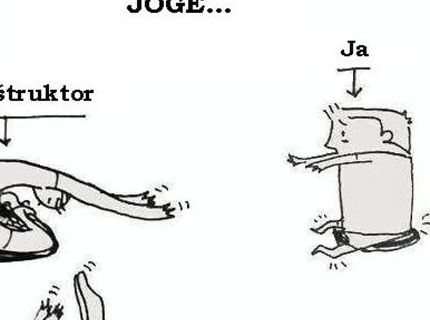 Rozdiel medzi mnou a inštruktorom prvýkrát na joge :D