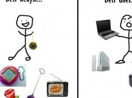 S akými hračkami sa hrali deti kedysi a s akými dnes :D