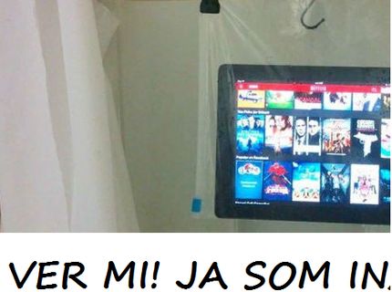 Názorná ukážka, ako použiť v sprche tablet :D