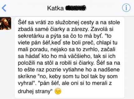 No tak a teraz si šéfko pekne zavaril...alebo možno ona?..:D