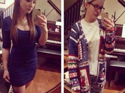 Kočka sa dala do pyžama a odfotila sa..to je rozdiel čo?:D