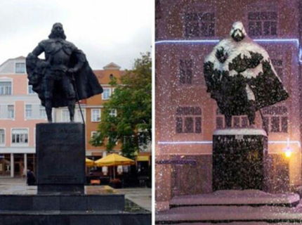 LOL! toto nevymyslíš! Pozri na čo sa podobá táto socha keď je zasnežená :D