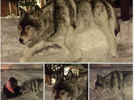 Wau!!! Toto je riadna snehova socha! :)