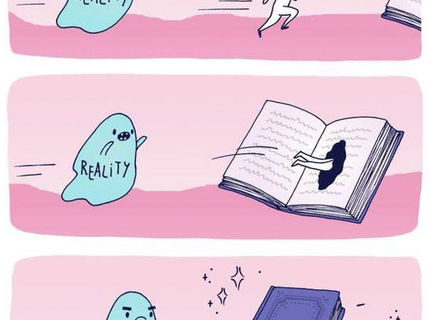 Veľmi krásna kresba, ktorá nesie v sebe kus pravdy. Milovníci kníh lajk &  share :)