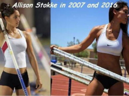 Krásna atlétka menom Allison Stokke... pozrite sa na foto predtým a potom :)