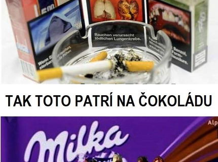 Nie len cigarety škodia zdraviu..takto by to vyzeralo s čokoládou :D