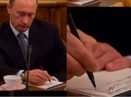 Toto je fail! Putin si čmaral po papieri :D
