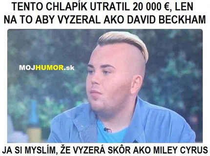 FUTBAL: Chcel sa podobať na Beckhama... ale toto mu moc nevyšlo :D