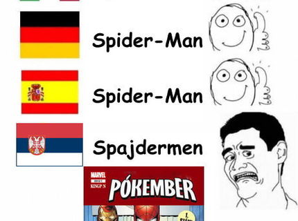 Viete ako sa povie SPIDER MAN v iných krajínach?:D