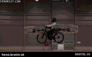 BRATM GIF: Neuveriteľné sa stalo skučnosťou. Prvý lietajúci bicykel je na svete... :D