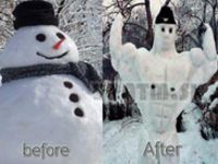 Rozdiel medzi naším a ruským snehuliakom :D