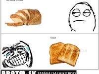 Normálny chlieb vs. toast :D
