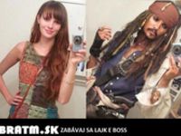 Pekná slečna a jej úžasný kostým  Jacka Sparrowa :) verili by ste, že je to ona?