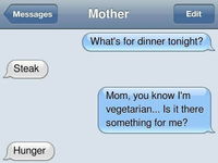 Je tu niekto vegetarián?:D Táto sms je bohová :D